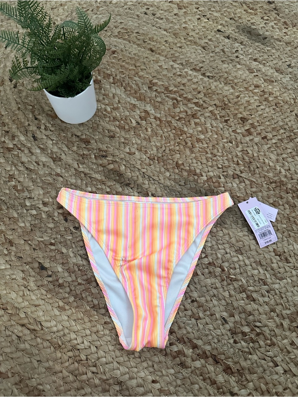 NWT STRIPED BIKINI BOTTOMS